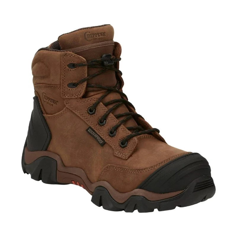 Comfortable Lace-Up Boots Chippewa Women's Cross Terrain 6in Composite Toe Waterproof - Brown Comfortable Lace-Up Boots Chippewa Women's Cross Terrain 6in Composite Toe Waterproof - Brown