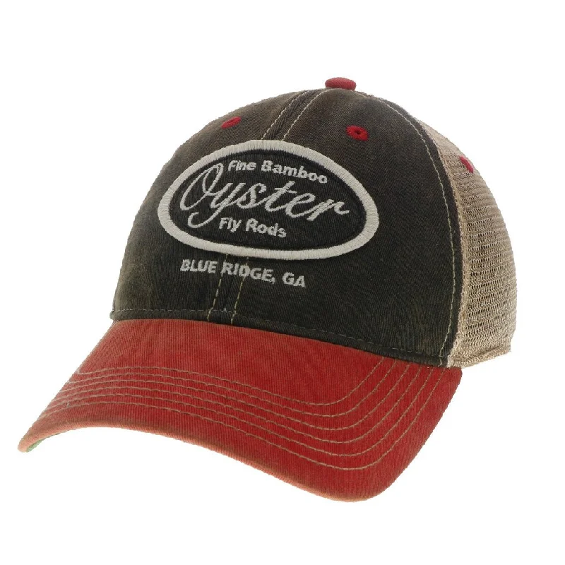 Black/red Legacy Old Favorite Trucker Hat with Oyster patch