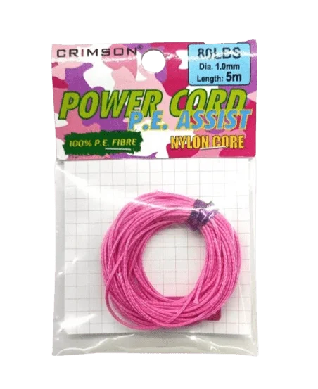 Crimson Power Cord PE Assist | 4Mt / 4.4Yd | 5Mt / 5.4Yd | Pink |