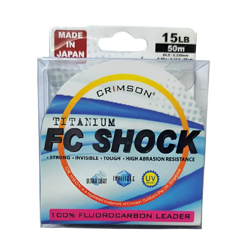 Crimson Titanium Fluorocarbon Shock Leader | 50Mt / 54.6Yd | Clear |