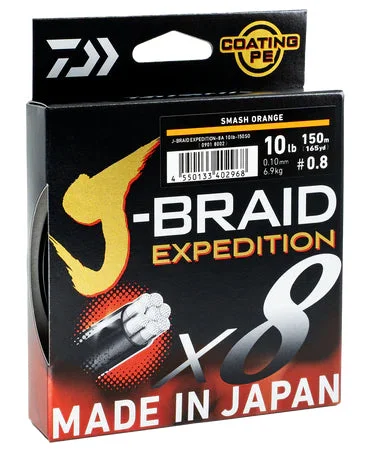 Daiwa J Braid Expedition X8 Braid Orange 500m Rolls