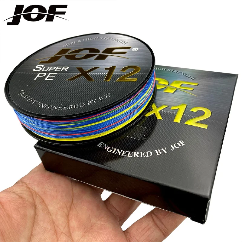 JOF 12 Strands Braided PE Fishing Line 100M-500M