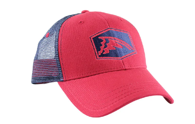 Navy & Red Mesh Trucker Hat