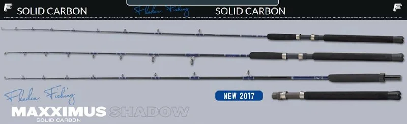 professional-grade baitcasting rods New Fladen Maxximus Shadow Solid Carbon Boat Rods