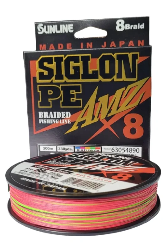 Sunline Siglon PE AMZ X8 Braided Fishing Line | 300Mt / 325Yd | Multicolour |