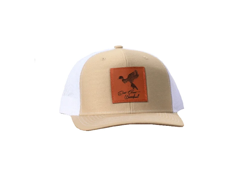 Wood Duck Leather Patch Trucker Hat | East Coast Waterfowl