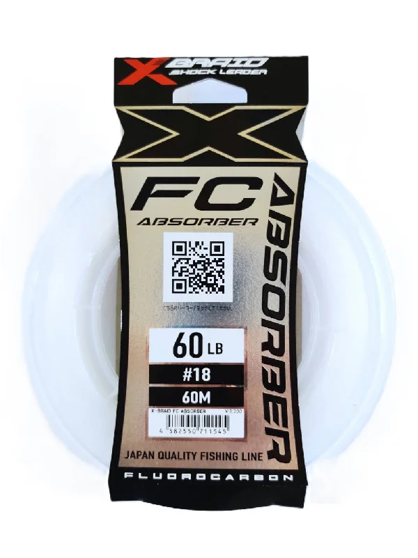 YGK X-Braid FC Absorber Shock Fluorocarbon Leader  | 60Mt / 66Yd | 60 LB | Clear |