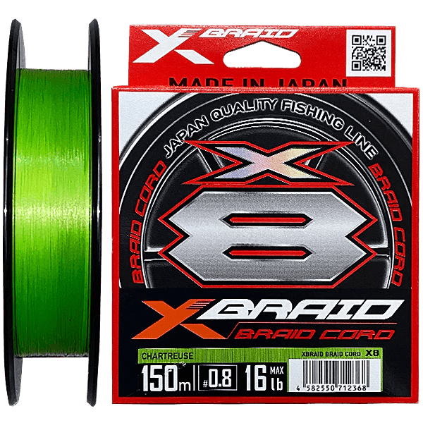 YGK X-Braid Cord X8 Braided Line | 150Mt / 164Yd | Chartreuse |