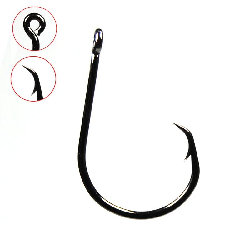 [20PCS] Inline Circle Hook for Fishing High Carbon Steel Saltwater Fishhook # 1 1/0 2/0 3/0 4/0 5/0 6/0 7/0 8/0 [YG8209]