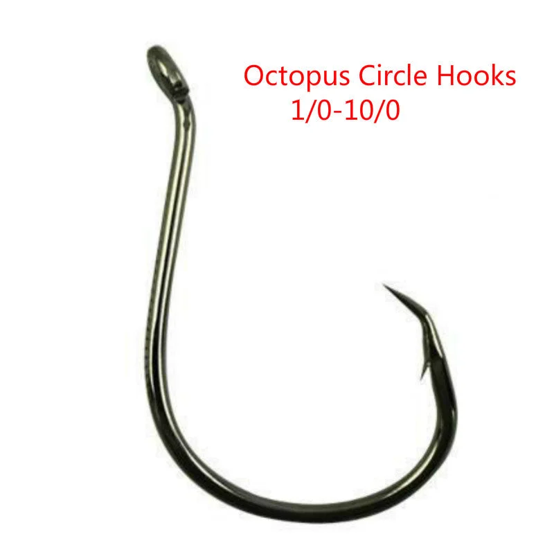 50pcs/lot Large Size 1/0 - 10/0 Octopus Circle Hooks Sea Fishing Coated Sharpened Fishhook High Carbon Steel fish hook