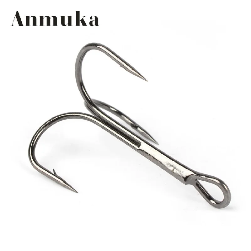 Anmuka Fishing Hook Treble Hooks(10/0#12/0#)*5=10pc Big Size Strainless Steel Circle Hooks winter/ice Sea Fishing Hook Tackle