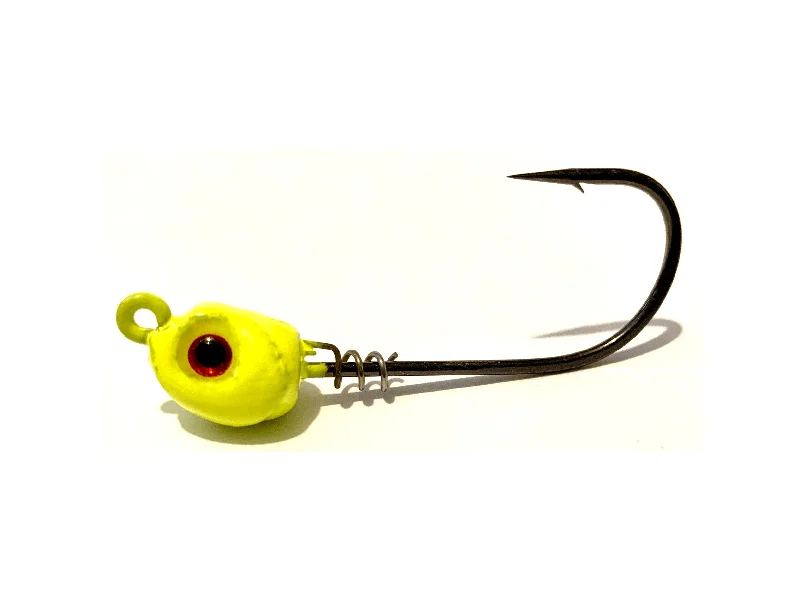 Chartreuse Inshore Slammer Saltwater Jig Heads 3pk