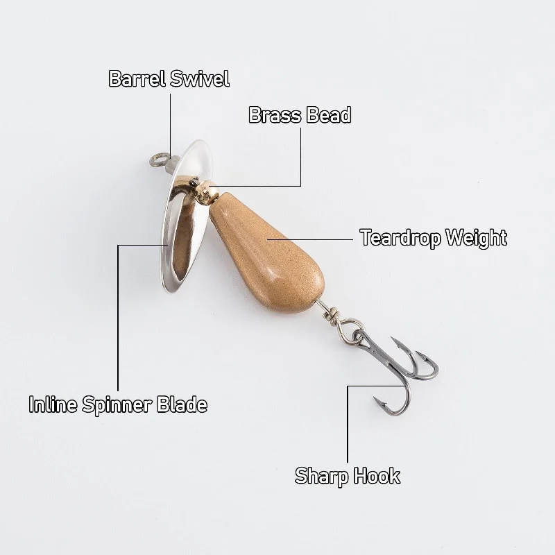 premium ice fishing tip-ups Dr.Fish 10pcs  Trout Spinner Lures  3/16-1/4oz  7.87-26.37''