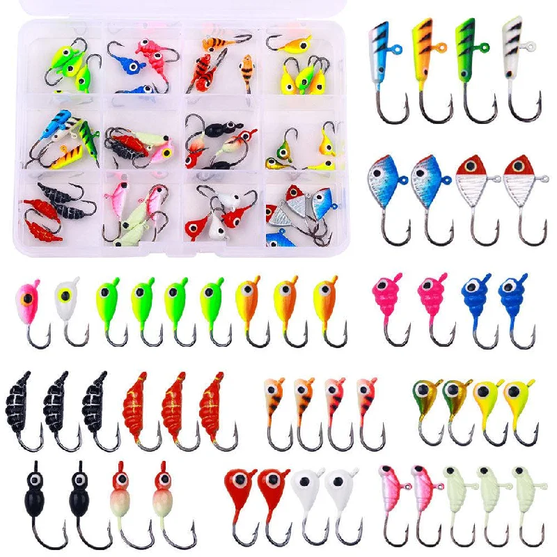 Dr.Fish 48pcs Ice Fishing Jig with Box