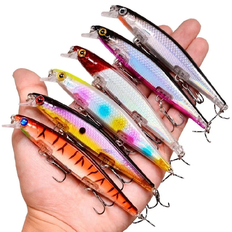 best telescopic rods for travel Fishing Lures - Floating Wobbler Minnow Laser Fishing lur -  Hard Bait Bass Lure Plastic Fish Fishing Tackle