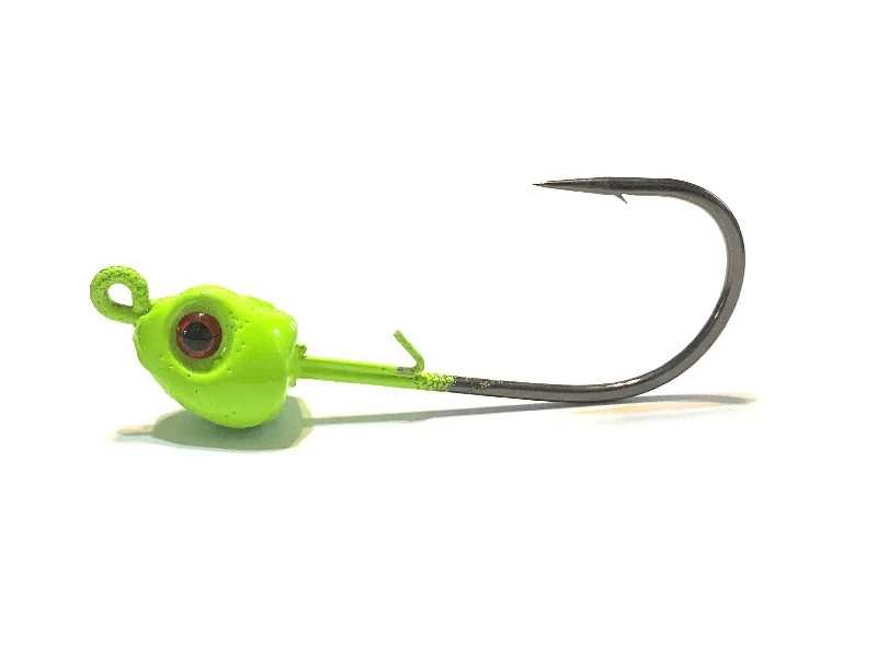 Green Chartreuse J-Slammer Saltwater Jig Heads 3pk