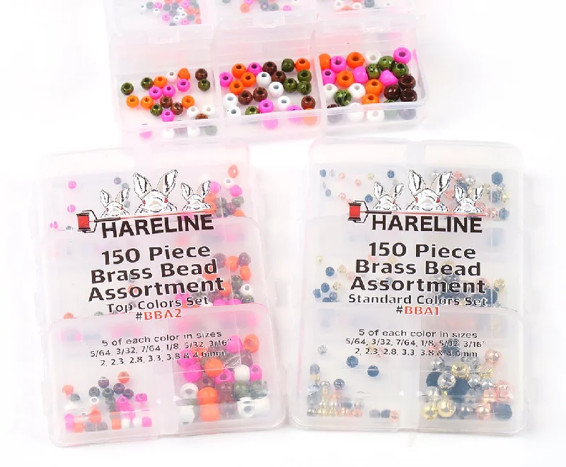 Hareline Brass Bead 150 Piece Assortment Standard Colors Set #1