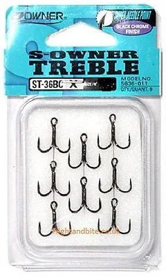 OWNER ST36 BC TREBLE HOOK - VARIOUS SIZES