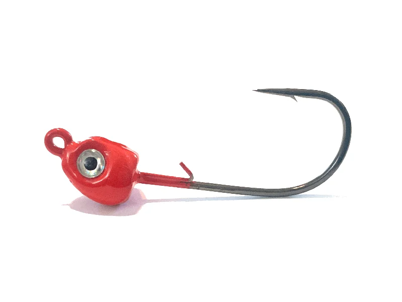 Red J-Slammer Saltwater Jig Heads 3pk