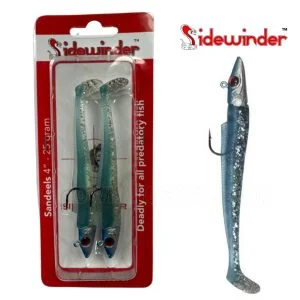 St. Croix fishing rods sale Sidewinder Rattleback Jig Head Sandeels Blue Glitter 4" 25g (2 Pack)