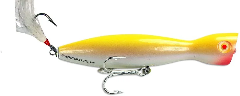 Super Strike 3 3/4 oz Little Neck Popper Yellow/White PP6HW-011