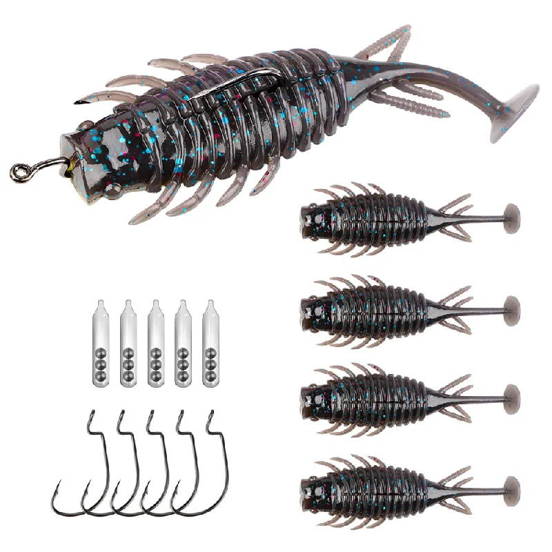 best tackle organizers for small gear THKFISH 5pcs Soft Plastic Swimbait Fishing Lures with Hook and Beads