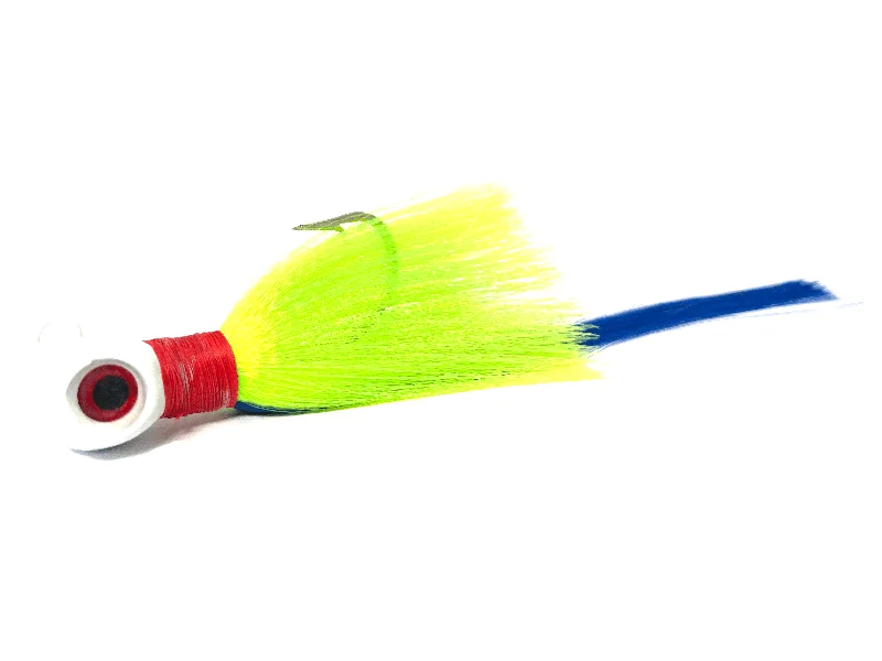 White / Chartreuse Flair Hawk Jig