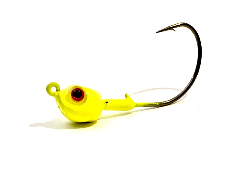 Yellow Chartreuse Kahle Hook Live Bait Jig Heads 3pk